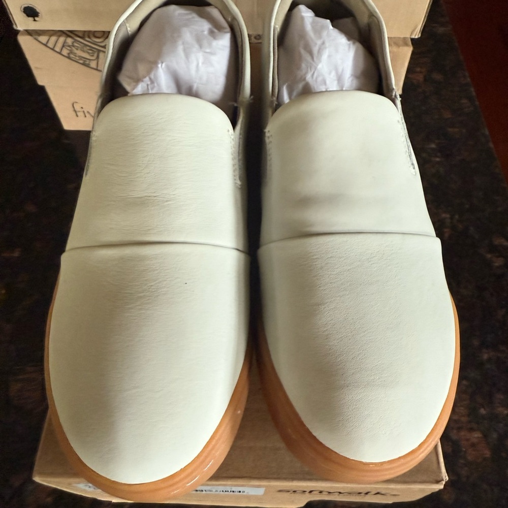 SoftWalk Alexandria White Slip-On Shoes